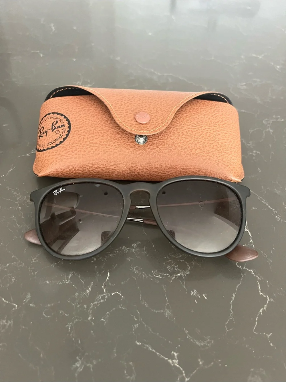 Ray-Ban Women’s Black Frame Sunglasses with Brown Case